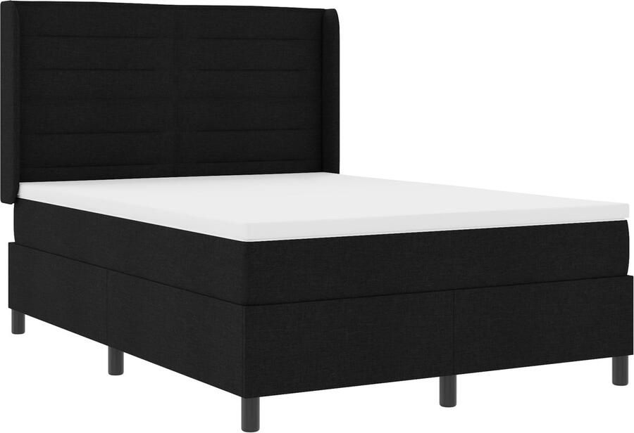 VidaXL Boxspringbed met matras en LED verlichting zwart 160x200 cm van stof