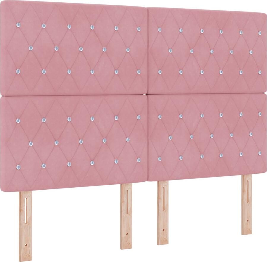 VidaXL Boxspringbed met Matras Roze 140x190 cm Fluweel