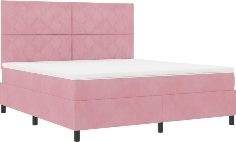 VidaXL Boxspringbed met Matras & LED Roze 180x200 cm Fluweel