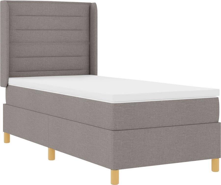 VidaXL Boxspring Bed met Matras Taupe 80x200 cm Stof