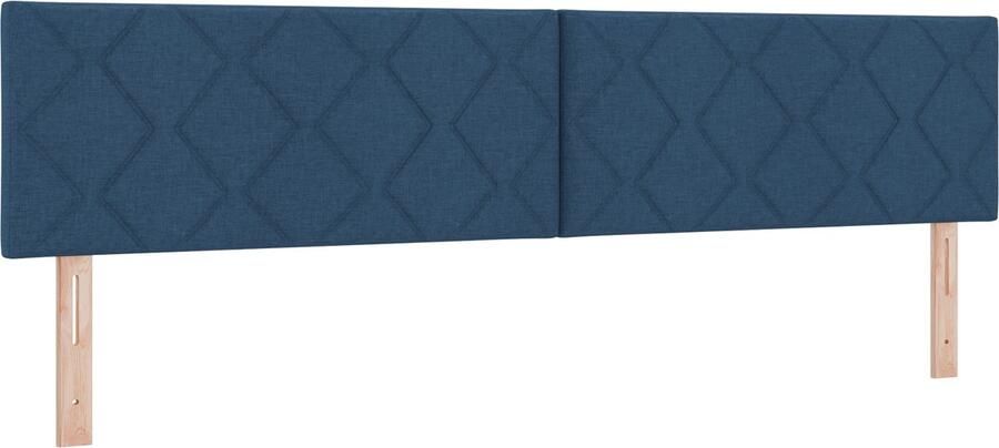 VidaXL Boxspringbed met Matras in Blauw 200 x 200 cm Stof