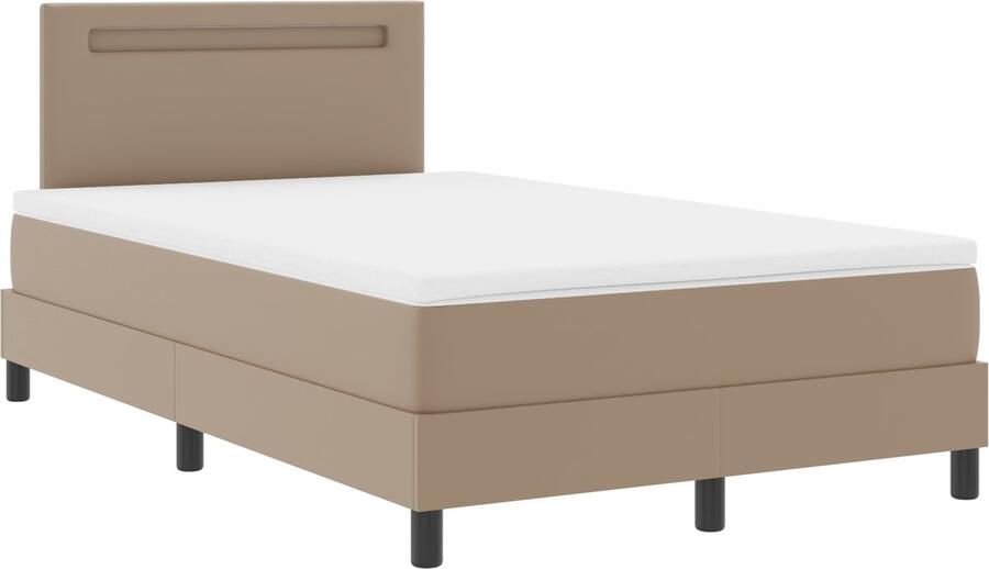 VidaXL Boxspringbed met Matras in Cappuccino 120 x 200 cm Kunstleer