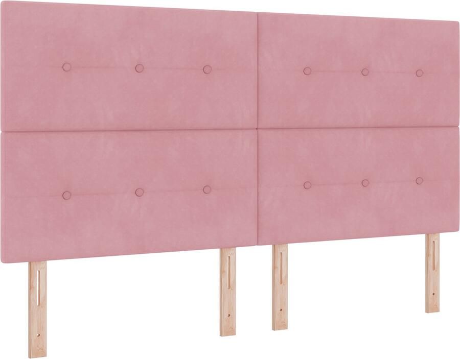 VidaXL Boxspring Bed met Matras & LED Roze 180x200 cm Fluweel