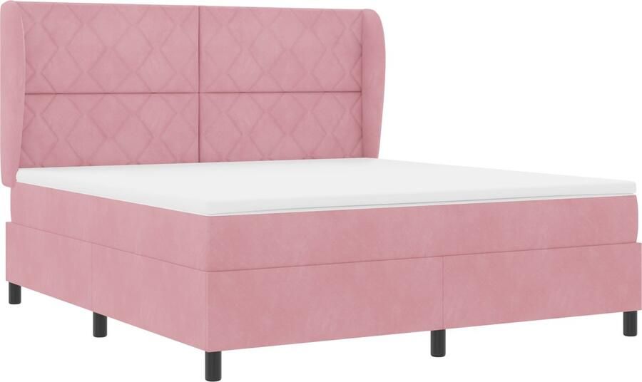 VidaXL Boxspringbed met Matras in Roze 180x200 cm Velvet
