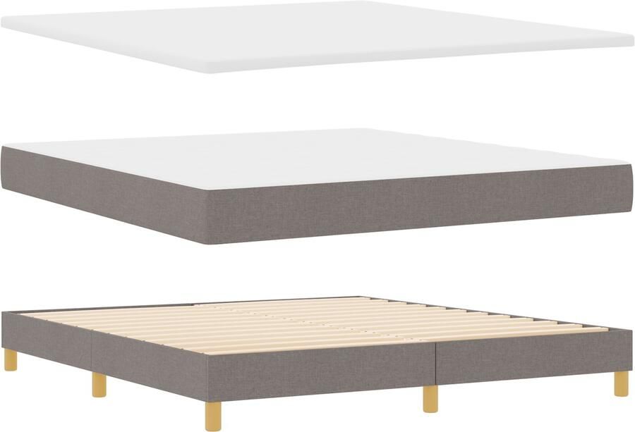 VidaXL Boxspringbed met Matras in Taupe 180 x 200 cm Stof