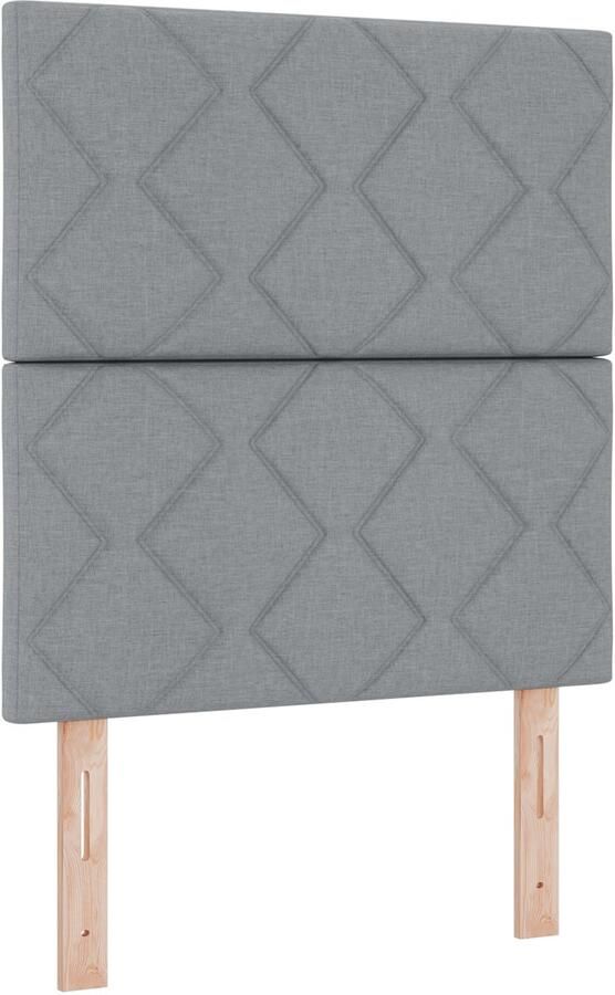 VidaXL Stof Hoofdbord Geruit met hoofdeinde Lichtgrijs 80 cm Stof