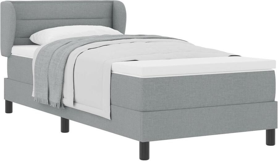 VidaXL Boxspringbed met Matras Lichtgrijs 80x200 cm Stof - Foto 2