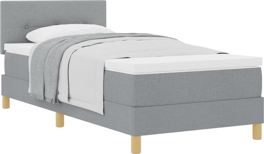VidaXL Boxspringbed met matras met matras Lichtgrijs 80 x 200 cm Stof