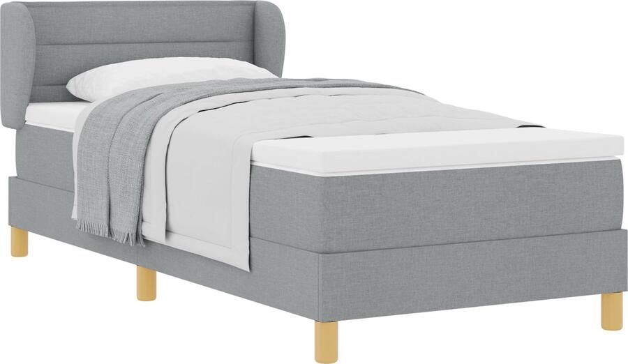 VidaXL Boxspring bed met matras Lichtgrijs 80 x 200 cm Stof