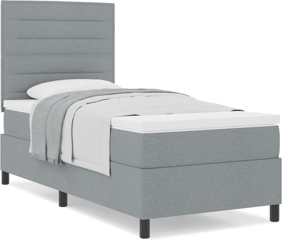 VidaXL Boxspring bed met matras Lichtgrijs 80 x 200 cm Stof