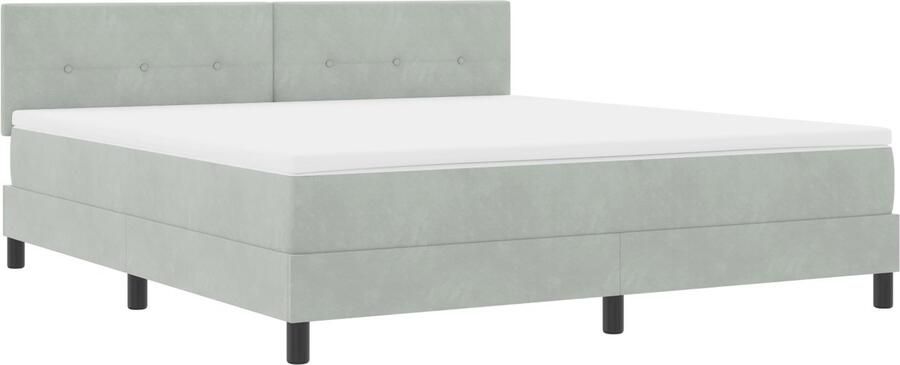 VidaXL Boxspring Bed Lichtgrijs Fluweel 180 x 200 cm Bed Frame
