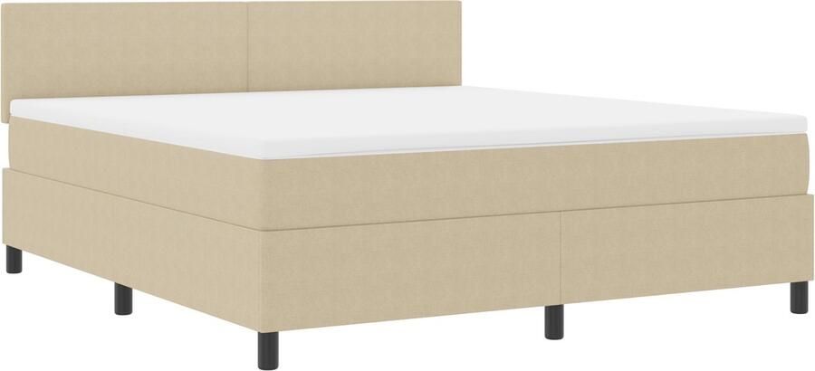 VidaXL Boxspring Bed met Matras Lichtgroen Grijs Super King Corduroy Stof