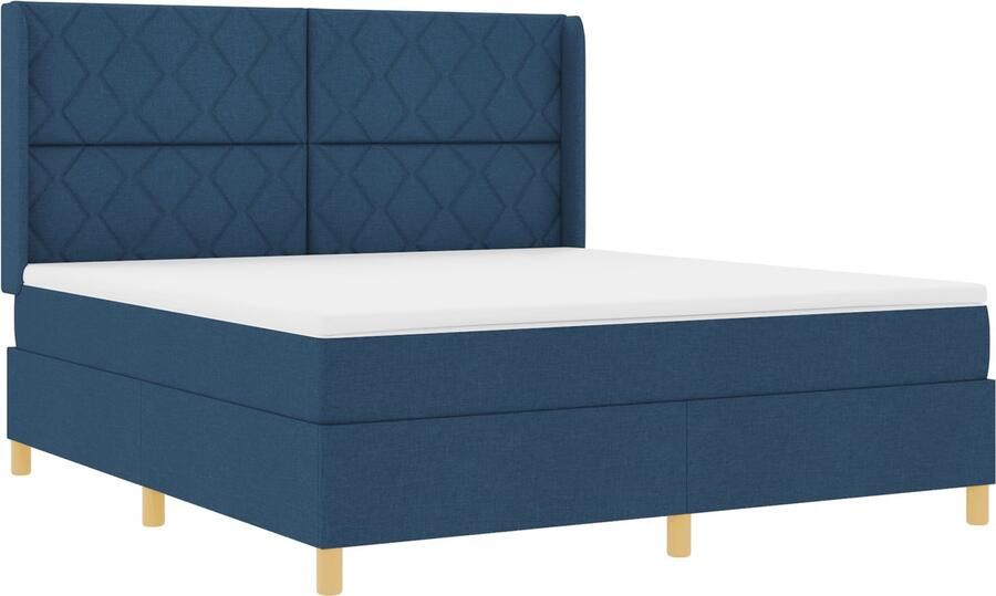 VidaXL Boxspringbed met Matras & LED Blauw 180x200 cm Stof