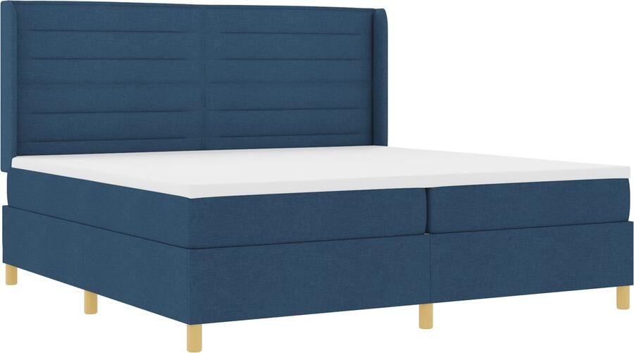 VidaXL Boxspringbed met Matras & LED Blauw 200x200 cm Stof