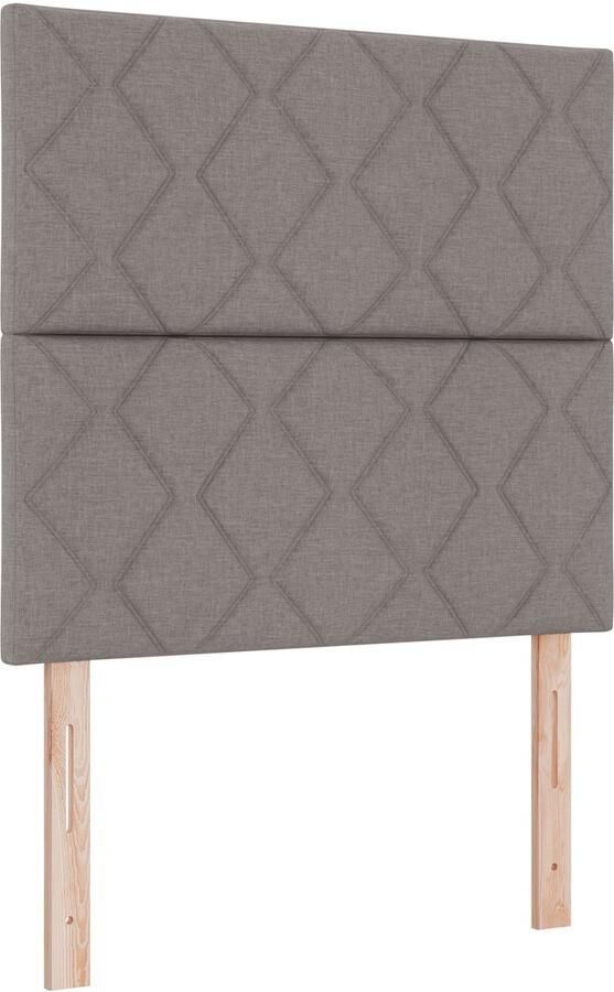 VidaXL Boxspring Bed met Matras & LED Taupe 90x190 cm Stof