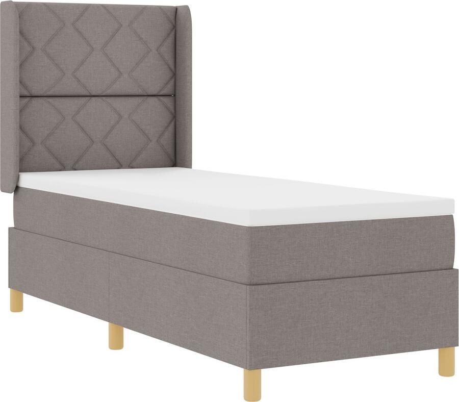 VidaXL Boxspringbed met Matras & LED Taupe 80x200 cm Stof