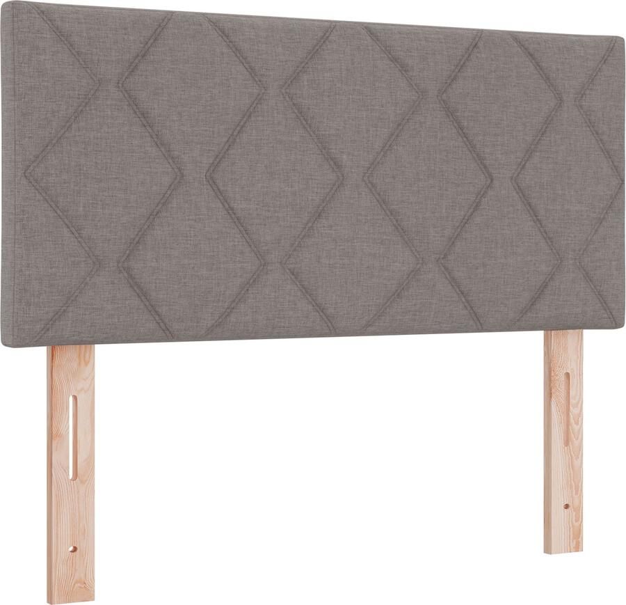 VidaXL Boxspringbed met matras met hoofdeinde Taupe 80 x 200 cm Stof