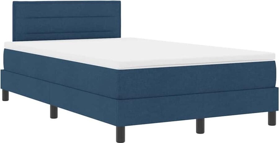 VidaXL Boxspringbed met matras met matras Blauw 120 x 190 cm Stof