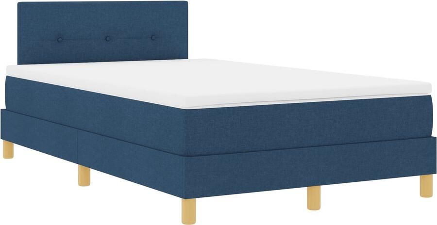 VidaXL Boxspringbed met matras met matras Blauw 120 x 200 cm Stof