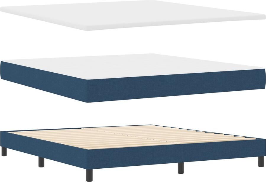 VidaXL Boxspringbed met matras met matras Blauw 180 x 200 cm