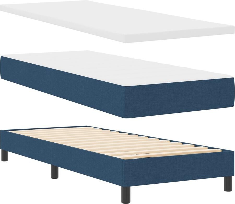 VidaXL Boxspringbed met matras met matras Blauw 80 x 200 cm