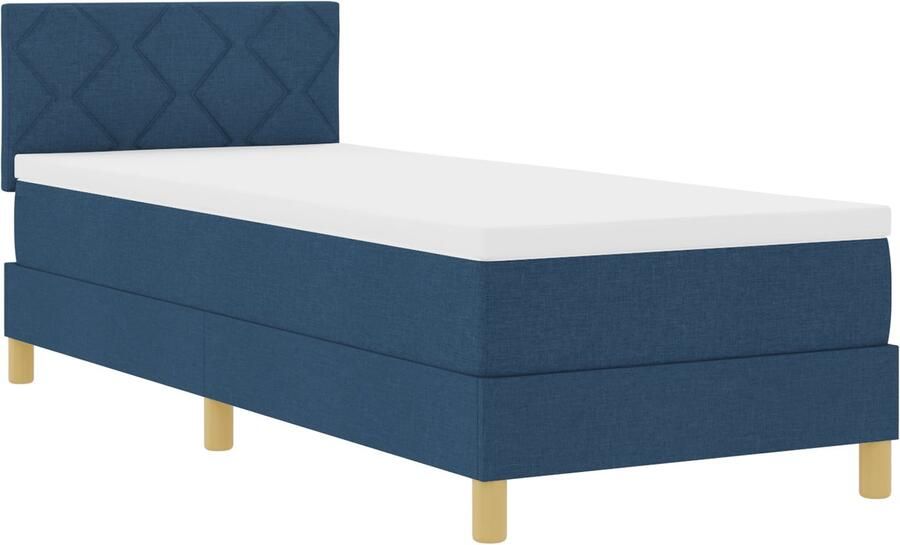 VidaXL Boxspringbed met matras met matras Blauw 80 x 200 cm Stof
