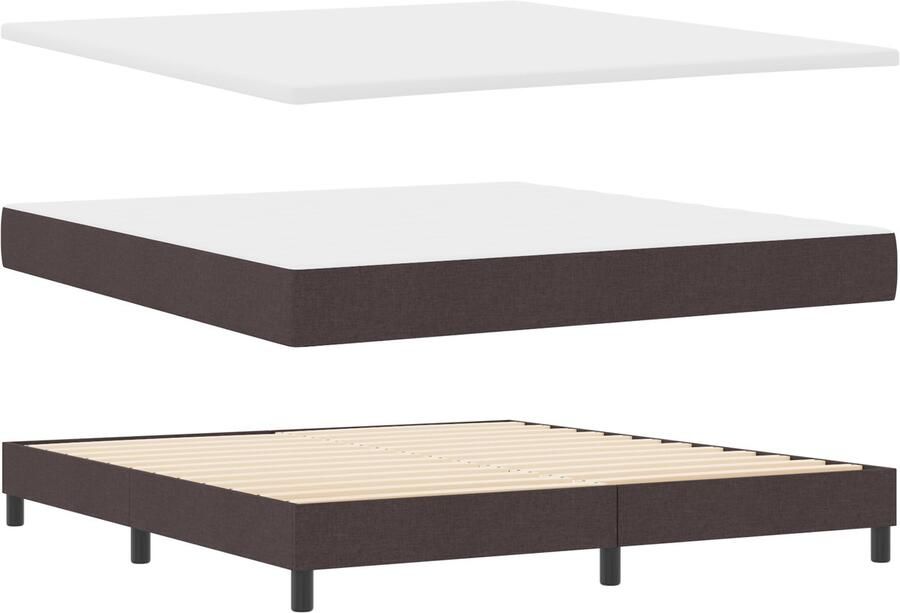 VidaXL Boxspringbed met matras met matras Donkerbruin 180 x 200 cm