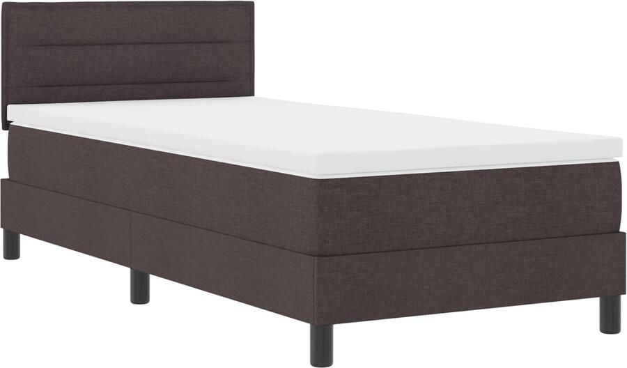 VidaXL Boxspringbed met matras met matras Donkerbruin 90 x 190 cm Stof