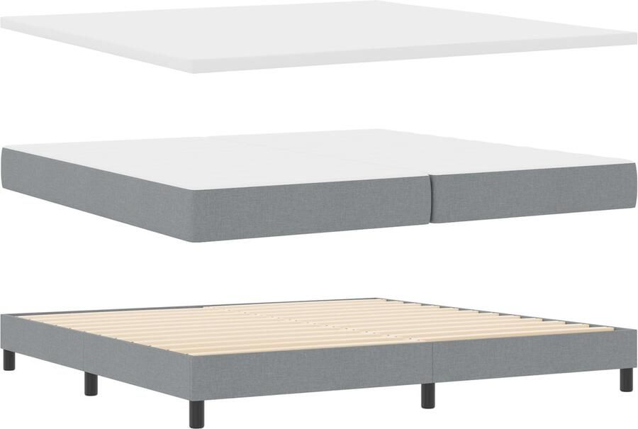 VidaXL Boxspringbed met matras met matras Lichtgrijs 200 x 200 cm