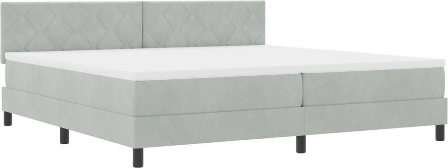 VidaXL Boxspringbed met Matras met matras Lichtgrijs 200 x 200 cm Stof