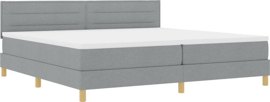 VidaXL Boxspringbed met matras met matras Lichtgrijs 200 x 200 cm Stof