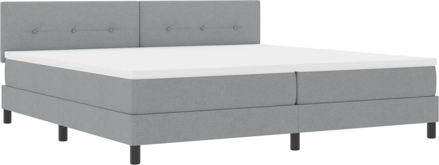 VidaXL Boxspringbed met matras met matras Lichtgrijs 200 x 200 cm Stof