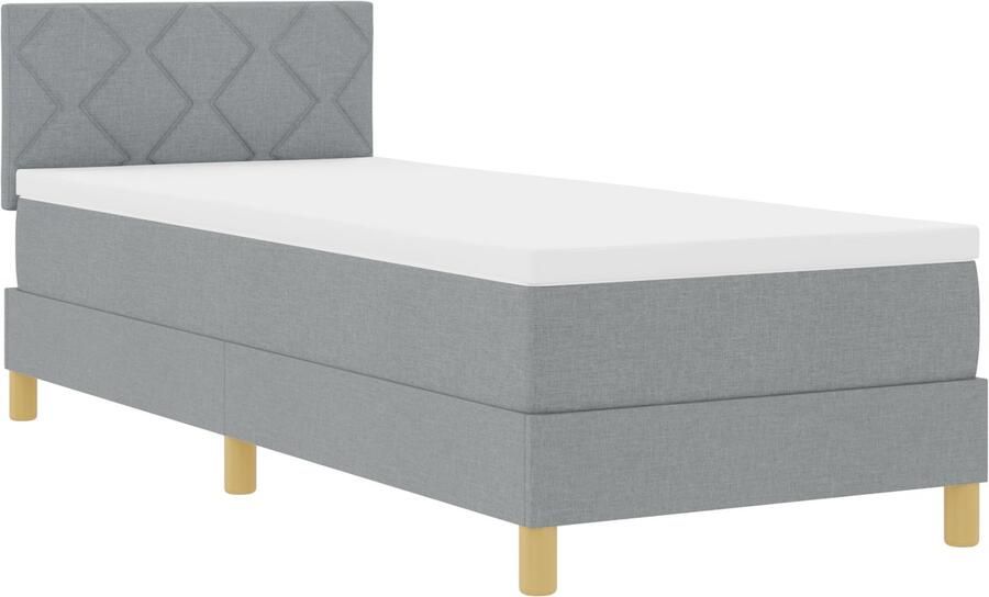 VidaXL Boxspringbed met matras met matras Lichtgrijs 80 x 200 cm Stof - Foto 2