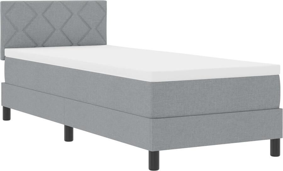 VidaXL Boxspringbed met matras met matras Lichtgrijs 80 x 200 cm Stof