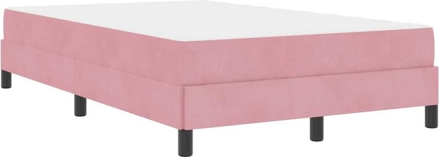 VidaXL Boxspringbed met matras met matras Roze 120 x 200 cm Fluweel