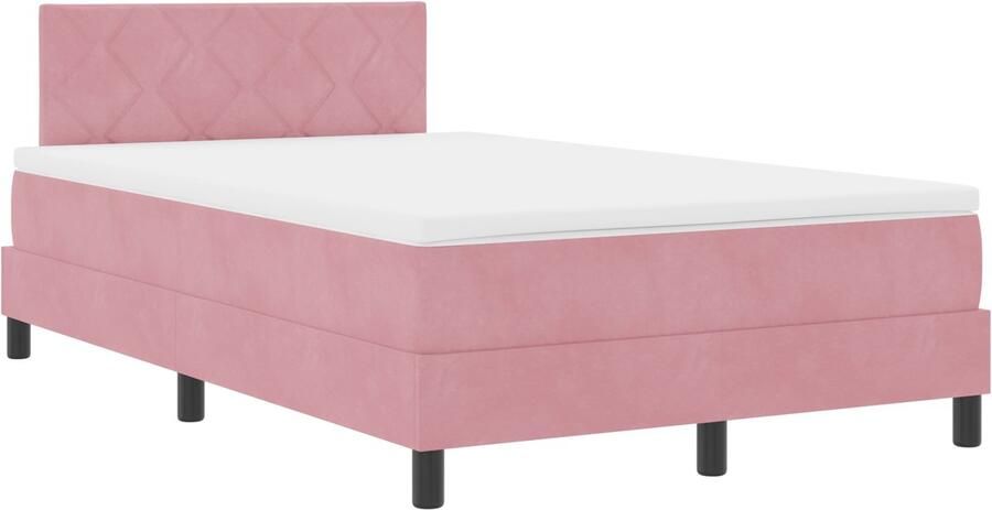 VidaXL Boxspringbed met Matras met matras Roze 120 x 200 cm Stof