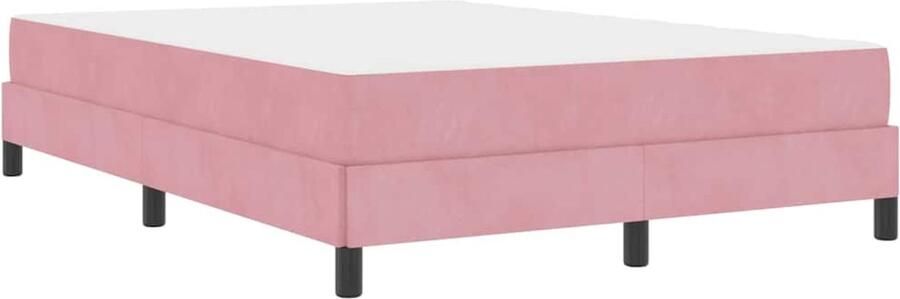 VidaXL Boxspringbed met matras met matras Roze 140 x 200 cm Fluweel