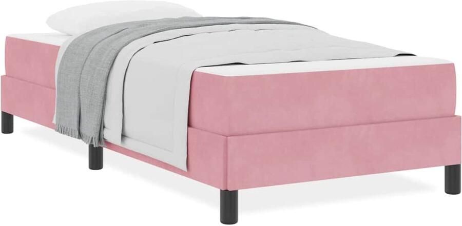 VidaXL Boxspringbed met matras met matras Roze 80 x 200 cm Fluweel