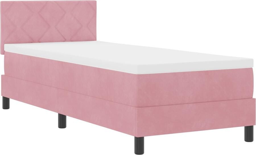 VidaXL Boxspringbed met Matras met matras Roze 80 x 200 cm Stof