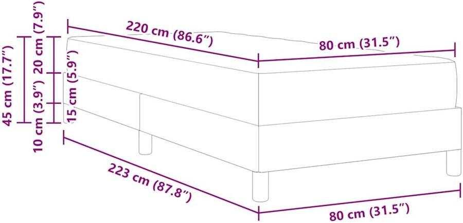 VidaXL Boxspringbed met matras met matras Roze 80 x 220 cm Fluweel