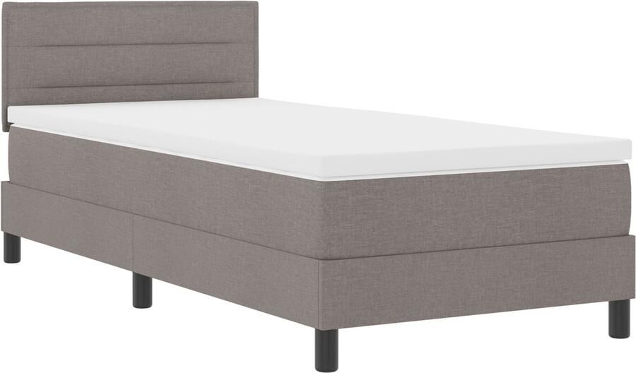 VidaXL Boxspringbed met matras met matras Taupe 100 x 200 cm Stof