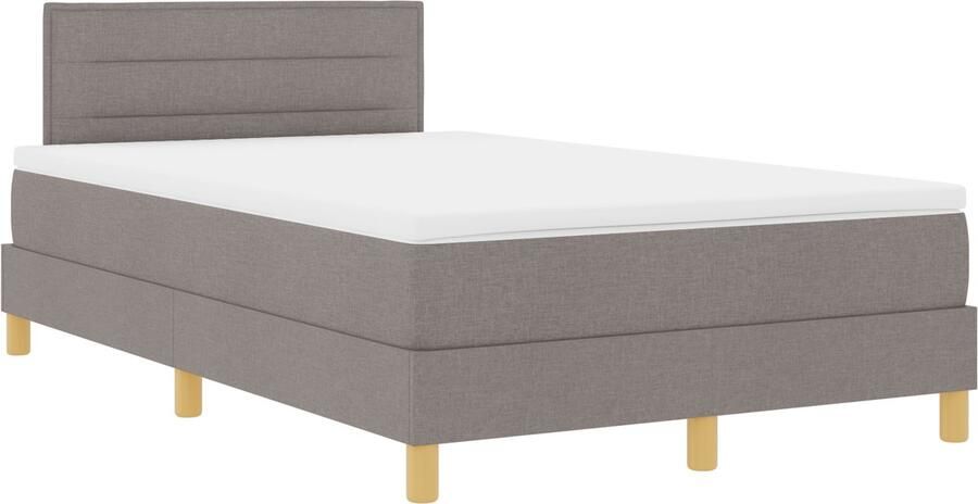 VidaXL Boxspringbed met matras met matras Taupe 120 x 200 cm Stof
