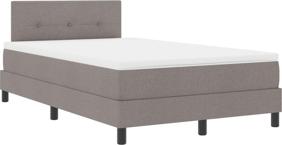 VidaXL Boxspringbed met matras met matras Taupe 120 x 190 cm Stof