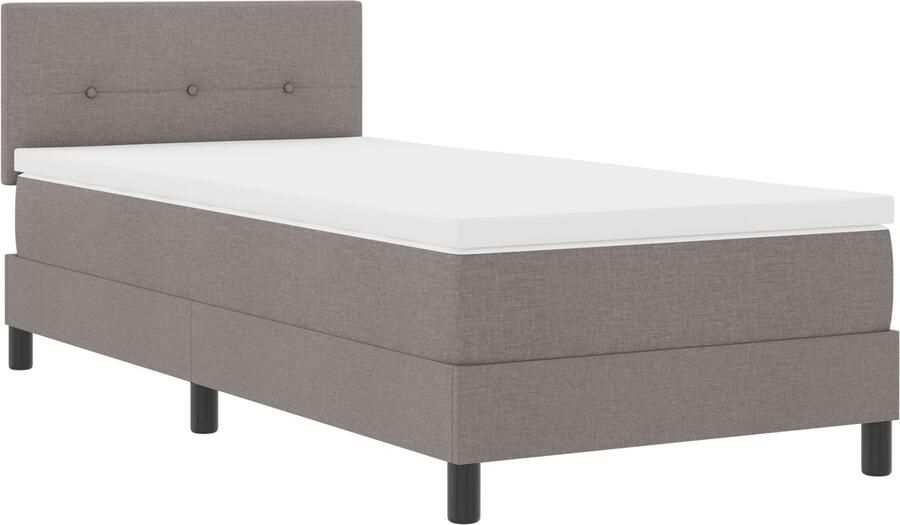 VidaXL Boxspringbed met matras met matras Taupe 80 x 200 cm Stof