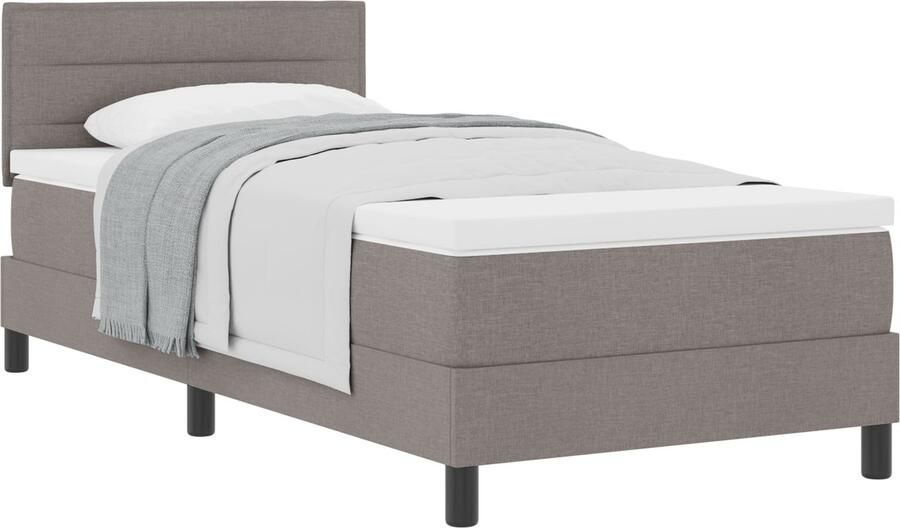 VidaXL Boxspringbed met matras met matras Taupe 90 x 200 cm Stof