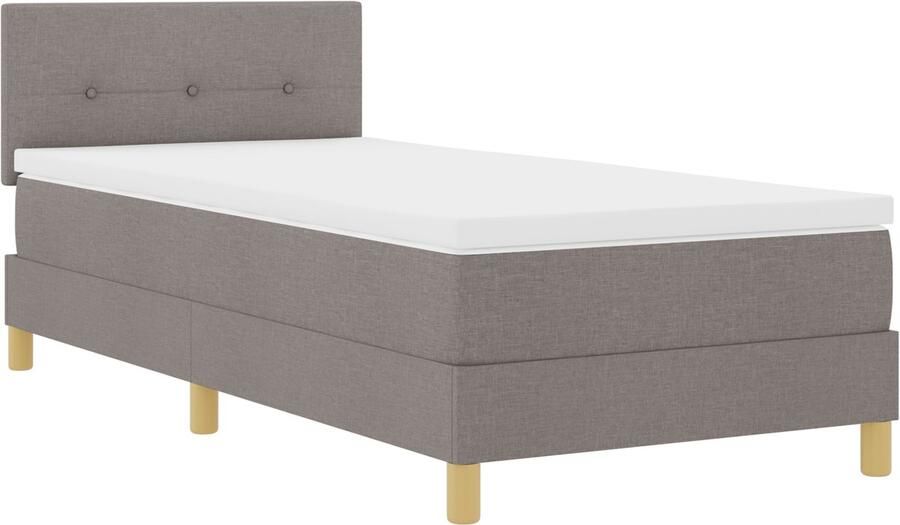 VidaXL Boxspringbed met matras met matras Taupe 90 x 190 cm Stof