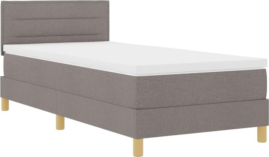 VidaXL Boxspringbed met matras met matras Taupe 80 x 200 cm Stof