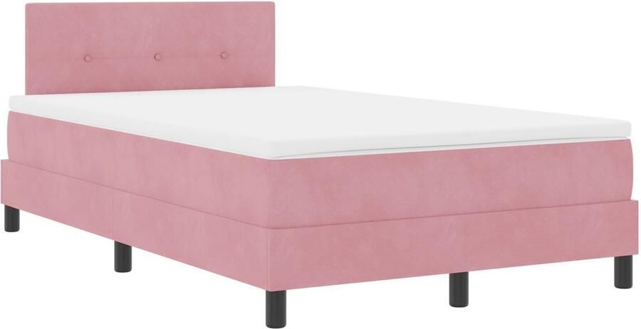 VidaXL Boxspringbed met Matras met matras Roze 120 x 200 cm Stof