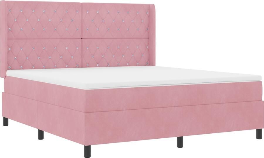 VidaXL Boxspringbed met Matras Roze 180x200 cm Fluweel