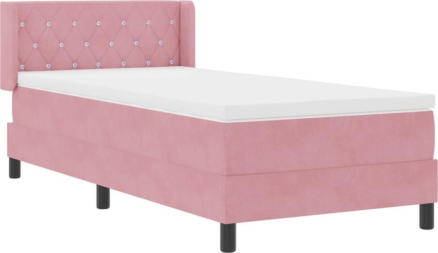 VidaXL Boxspringbed met Matras Roze 90x190 cm Fluweel
